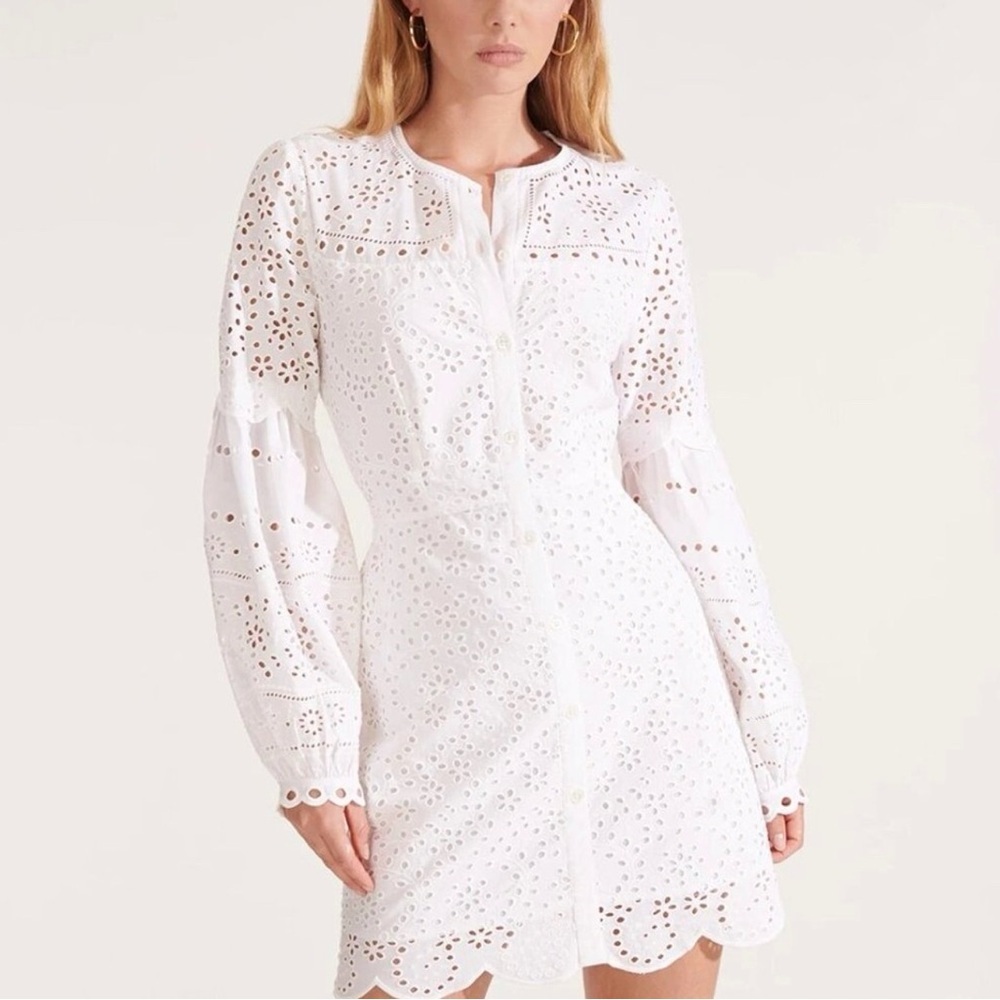 Veronica Beard White Eyelet Dress Size 8